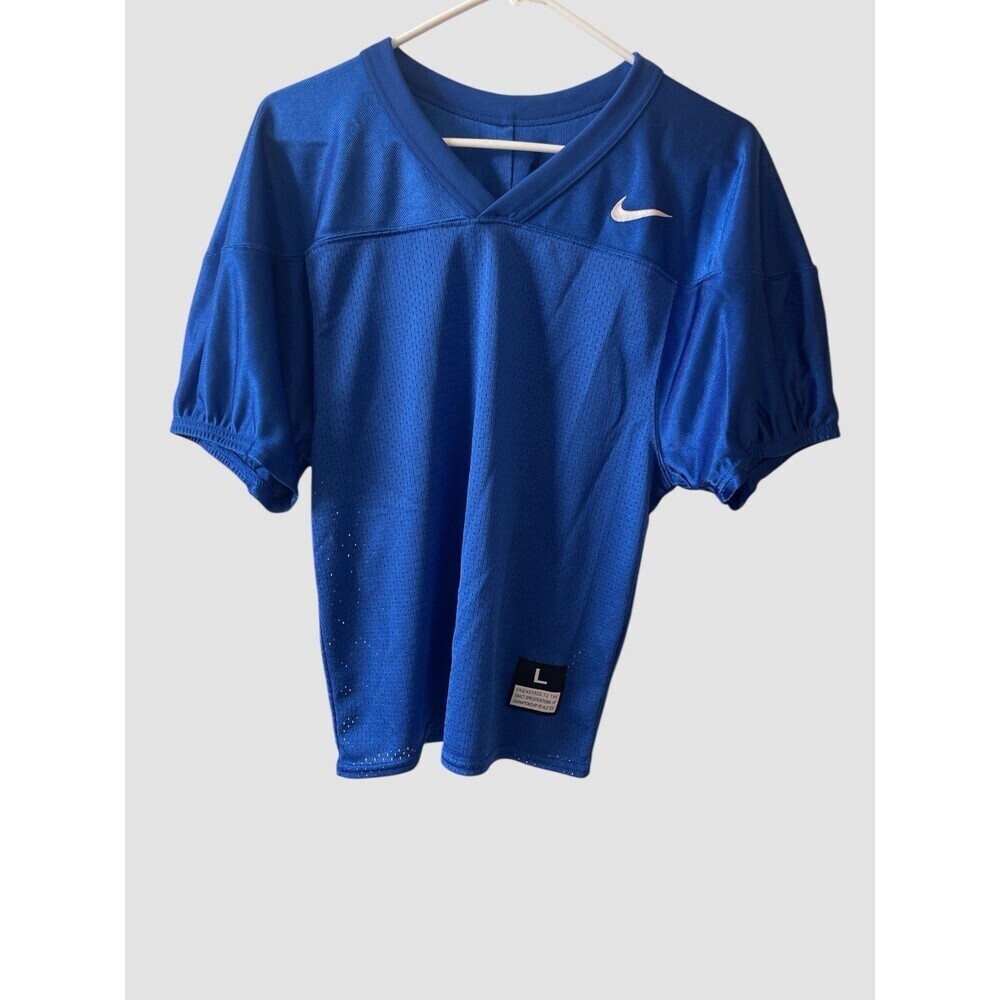 Nike Youth Practice Jersey Blue Football Short Sleeve Size Kids Boy Large Mesh